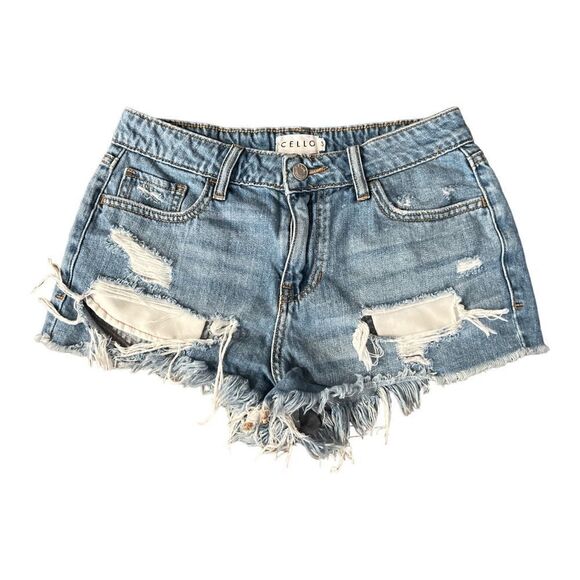 Cello High Rise Fray Hem Destroy Short - Picture 3 of 6